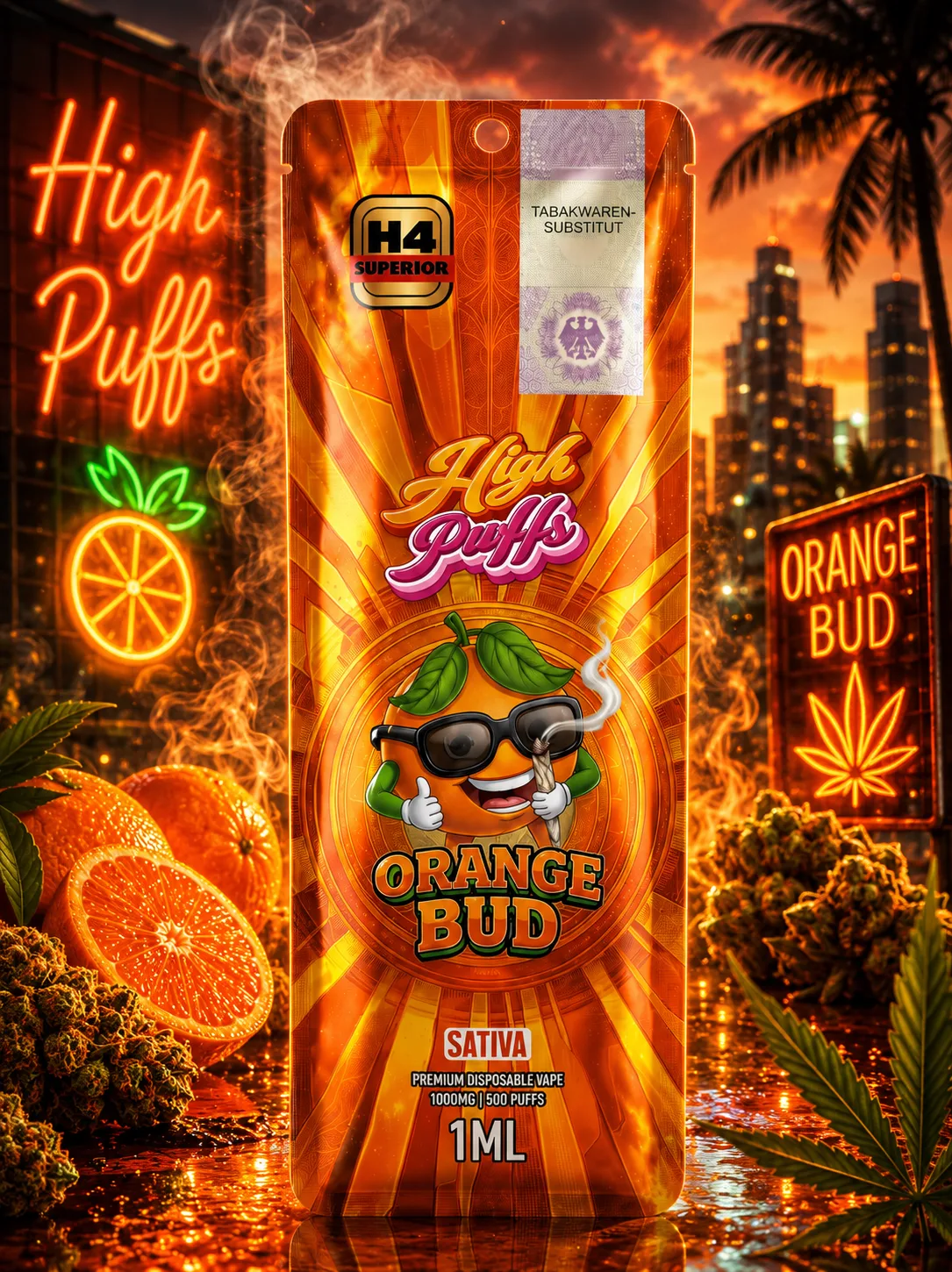 High Puff Orange Bud Einweg-Vape